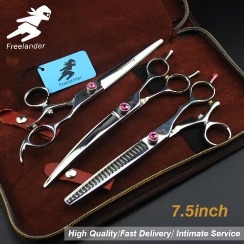 7.5 inch pet hairdressing scissors set pink set high class pet dog scissors hair care & styling