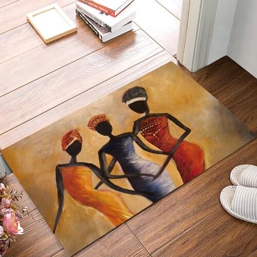 Africa Women Door Mats Kitchen Floor Bath Entrance Rug Mat Absorbent Indoor Bathroom Rubber Non Slip