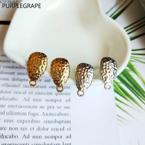 DIY earrings accessories ear pin manual connector wholesale irregular minimalism metal Japan and South Korea PURPLEGRAPE 8pcs