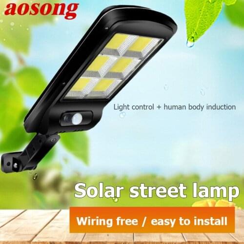 AOSONG Solar Emergency Wall Lamp Outdoor Human Body Induction Courtyard Garden Street Light