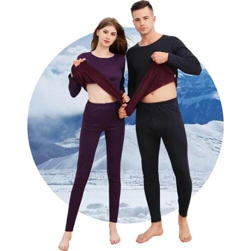 Plus Velvet Skiing Underwear Set Thick Warm Thermal Underwear Set Long Johns For Male Female Sportswear Running Hiking Underwear