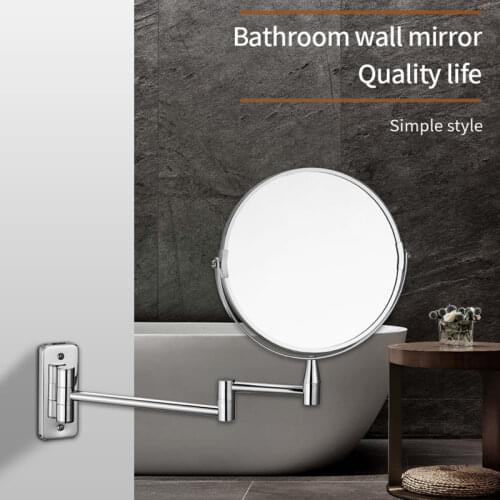 Bathroom Mirror, Wall Mounted Vanity Mirror with 3X or 5X Magnification, Double Sided Makeup Mirror, 360 Swivel, Foldable Arm