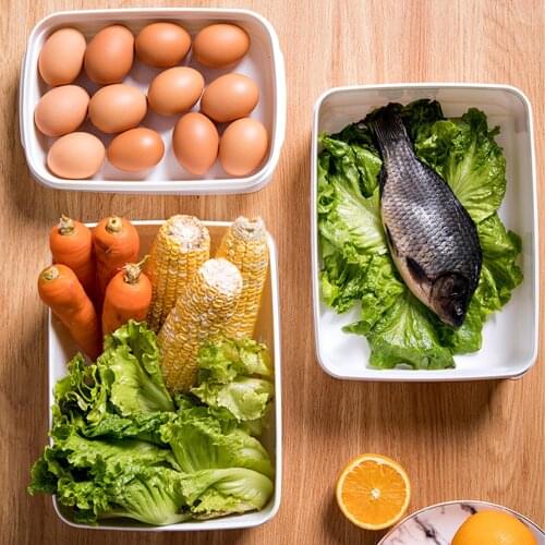 Refrigerator Fresh-Keeping Box Fresh Storage Box Household Vegetable Food Fruit Rectangular Sealed Storage Box With Lid