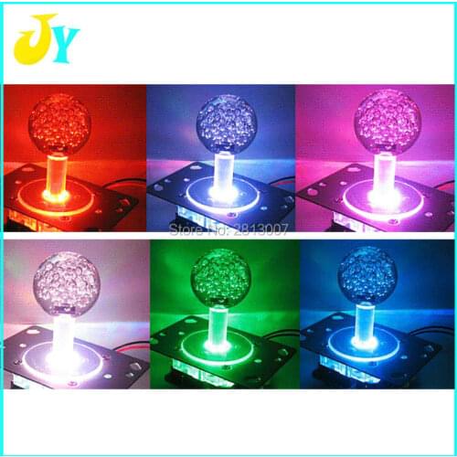 Beautiful High Quality Coin Operated Game Machine Parts Accessory Colorful LED Glitter Lighted Illuminated Joystick Arcade Stick