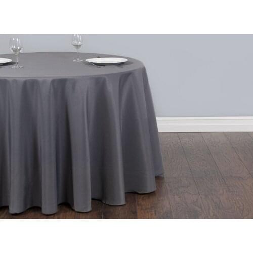 10Pcs Charcoal Round 120" Polyester Tablecloth For Wedding Party Banquet Decoration Hotel Supplies Free Shipping