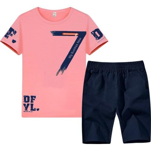2019 Summer Boys Clothes Sport Suit Set Fashion Casual Short Sleeve O-neck Childrens Clothing Set 2 Pieces T-Shirt + Pants
