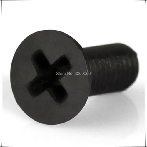 M5 M6 Black Nylon Phillips Cross Recessed Flat Countersunk Head Machine Screw 500pcs/lot
