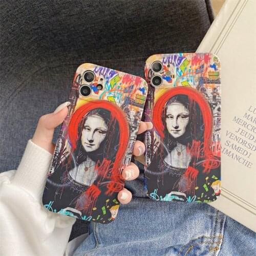 Fashion great art aesthetic David Mona Lisa Case soft phone case for iphone 12 Pro Max 11 X XR XS SE 7 8 plus shockproof cover