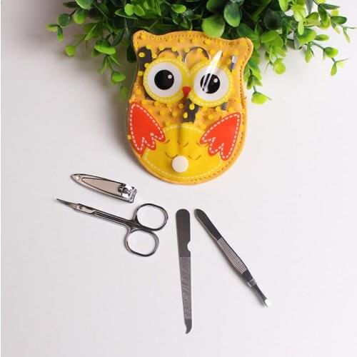 Stainless steel cute owl manicure and pedicure set of 4 for Wedding Event & Party Favors and Baby Shower Favors LX8045
