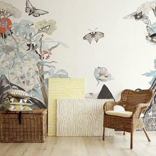 Bacaz Japanese style Large Papel Mural Butterfly 3d Wall Photo Murals Wallpaper for Bedding room Sofa Background 3d Wall Mural