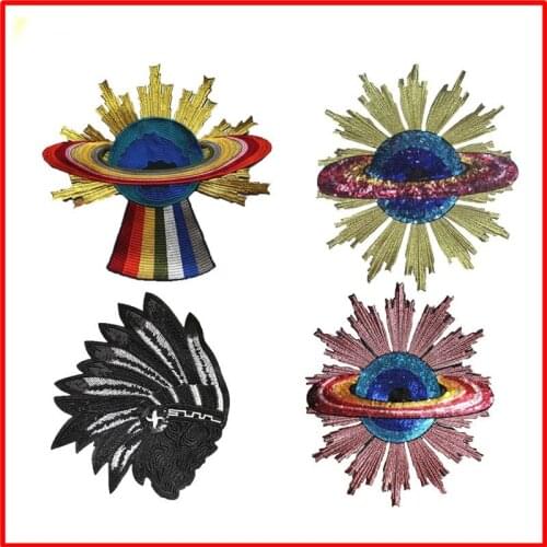 New Arrival Planet Space Alien Rocket Stranger Things UFO Iron Patch for Clothing Punk Embroidered DIY Parches Appliqu