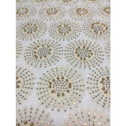 New Design High Quality African Guipure Lace Fabric With Stones Blue Color African Cord Lace Fabric For Wedding