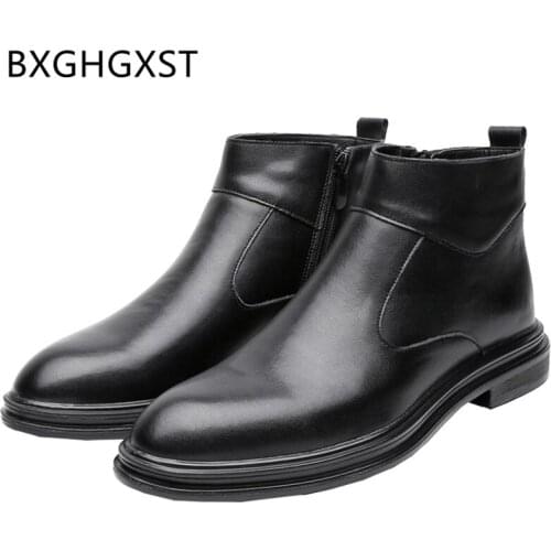 Office shoes mens dress boots Coiffeur luxury shoes men boots genuine leather 2020 italian brand ankle boots men business shoes