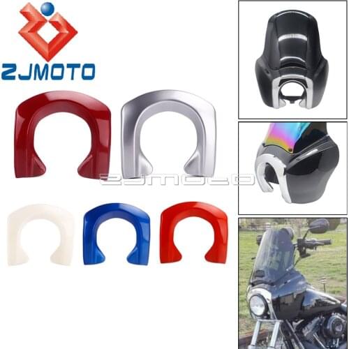 Motorcycle ABS Plastic Front Headlight Fairing Trim Bezel Scowl Headlamp Cover Mask For Harley Dyna Street Fat Bob FXR FXD FLD