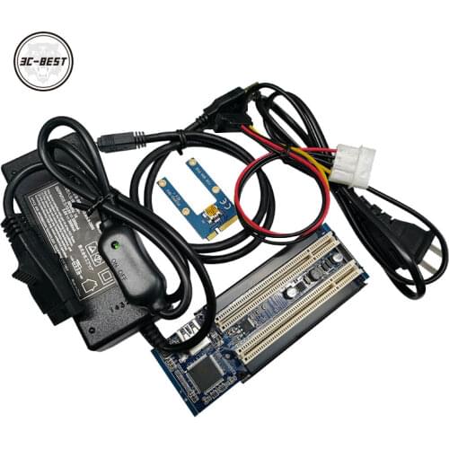 Half-size / Full-size Mini PCIe To 2 PCI 32bit slots adapter mini pci-e riser card for PCI Sound Card Network card graphics card