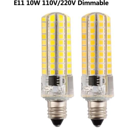 Full New Dimmable Silicone Body E11 10W Mini LED lamp 110V / 220V 80 LEDs 2835SMD LED Corn light bulb For Crystal Chandeliers