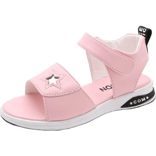 New Girls PU Sandals 2020 Summer Kids Shoes Toddler Sandal Fashion Letter Peep Toe Girls Sandals Children Princess Shoes