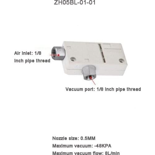 SHUYI ZH05BL-01-01 SMC type ZH box vacuum ejector vacuum generator int built-in silencer mini pnematic