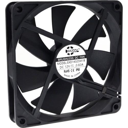 SXDOOL 140mm 14cm Waterproof Cooling Fan,140X140X25mm Dual Ball Bearing 12V 2900RPM,for Cabinets Computer Case PSU Chassis