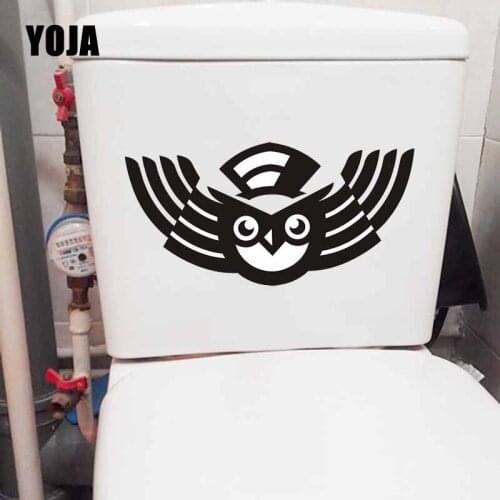 YOJA 23.5X11.6CM Wall Sticker Owl Cute Cartoon Personality Interesting Unique Aesthetic Home Decor Toilet Decal T5-0627