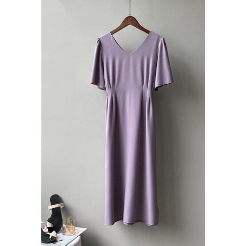 Women Dresses Summer Fashion Temperament lacing Split fork Dress V-Neck Women Casual Vacation Long Dresses Vestido