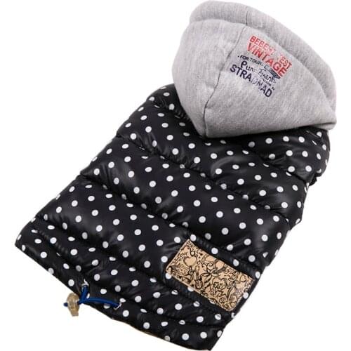 Winter Pet Dog Clothes Warm Polka Dot Puppy Pet Vest Jacket Waterproof Dog Coat Hoodies Chihuahua French Bulldog Clothing Outfit