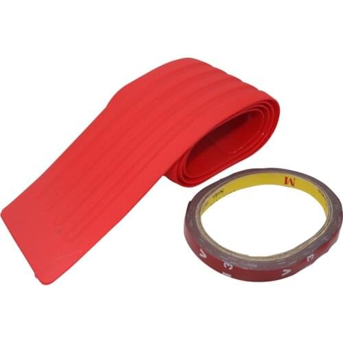1 Pcs Red Car Rear Bumper Anti-Collision Protection Strip Universal Rubber Anti-Scratch Trunk Anti-Collision Protection Trim