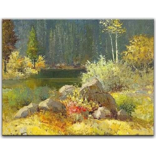100% hand painted oil painting Home decoration high quality landscape knife painting pictures DM16072121