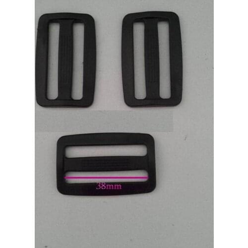 1000pcs 1.5" 38mm Adjustor Triglides Slides for Buckles Hook Leather strap Belt Webbing Black