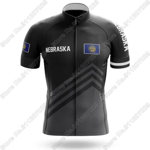 2021 USA Nebraska Cycling Jersey Summer Cycling Clothing Men Mountain Road Bike Shirts Race Bicycle Top MTB Maillot