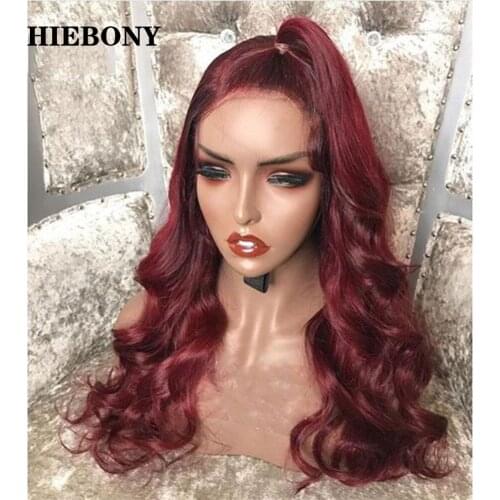 99J Body Wave Lace Front Human Hair Wigs with Baby Hair Brazilian Hair 99J 13x6 Lace Front Wigs Bleached Knots for Black Women