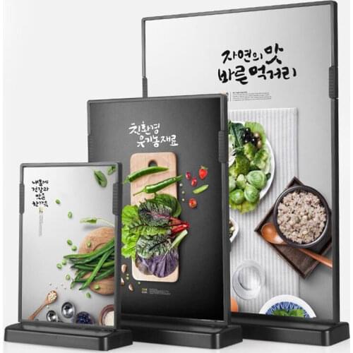 A4 T Shape Acrylic Sign Holder Display Stands Tabletop Paper Documents Menu Pictures Flyer Holder Frame