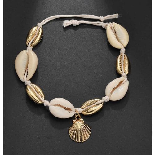 Charm anklet small ball and wafer fashion simple shell Anklet 27cm ID 40385