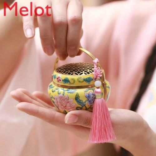 Antique Hand Warmer Incense Burner Home Indoor Copper Incense Burner Pure Copper Warm Portable Stove Incense Coil Burner