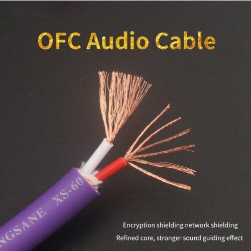 Audiophile 6N Oxygen Free Copper (OFC) Dual Core RCA Signal Audio Bulk Cable XLR Balanced Subwoofer Cord