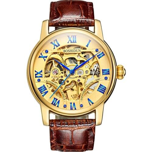 Automatic mechanical watch mens fashion hollow waterproof mens watch luxury mens watch
