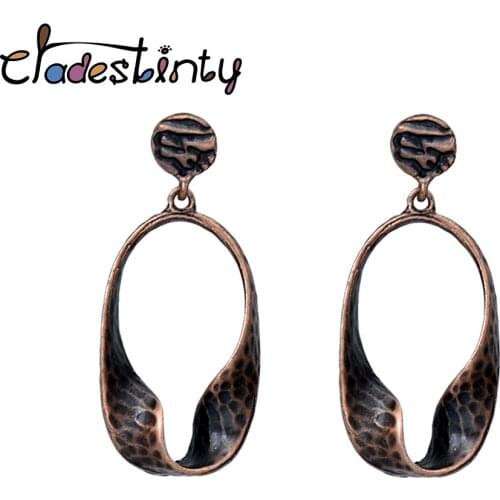 Chadestinty Women Antique Earrings Retro Irregular Geometric Hollow Hanging Dangle Earring European Simple Jewelry orecchini