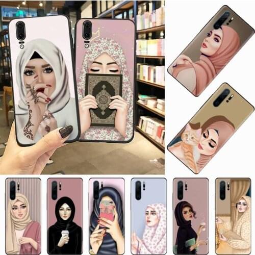 Woman In Hijab Face Muslim Islamic Girl eyes Phone Case For Huawei honor Mate P 10 20 30 40 i 9 8 pro x Lite smart 2019 nova 5t