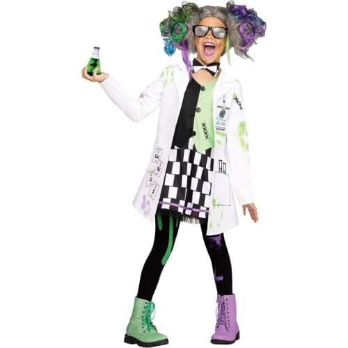 Crazy Scientist Costume Boys Girls Halloween Costume For Kids Business Wear Cosplay Party