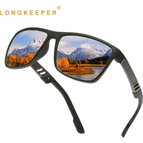 New Polarized Sunglasses Men 2020 Mirror Rectangle Sunglasses For Male Vintage TR90 Frame Sun Glasses Anti-Glare Drivers Oculos