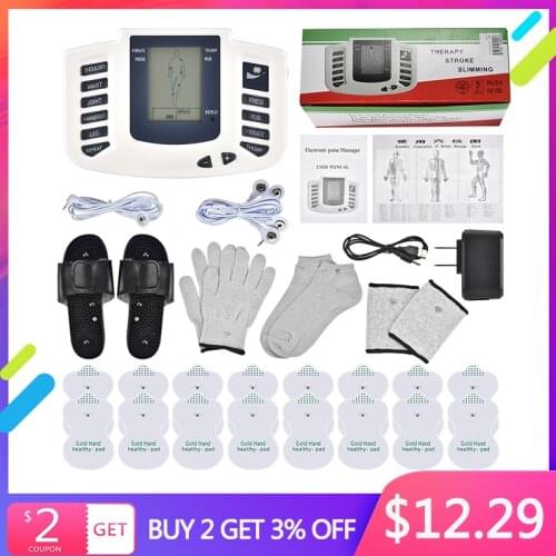 Electric Tens Muscle Stimulator Digital Muscle Therapy Full Body Massage Relax 16pads Pulse Ems Acupuncture Health Care Machine