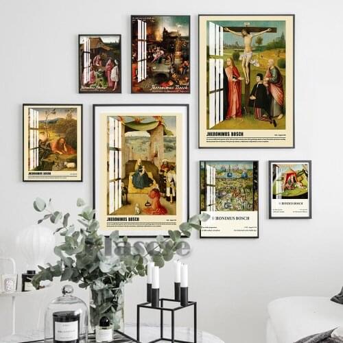 Hieronymus Bosch Renaissance Exhibition Museum Poster Religious Rites Gothic Art Prints Wall Stickers Living Room Home Decor