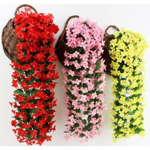 70cm Violet Bouquet Flower String Artificial Wisteria Vine Gillyflower Plants Foliage Outdoor Home Garden Flowers Hanging Wall