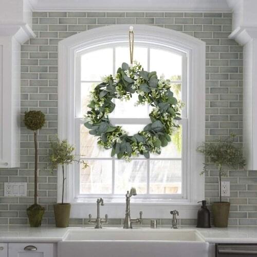 Artificial Plant Rattan White Simulation Garland Lysimachia Ring Field Pendant Door Knocker Round Leaf Garland Party Decor P1