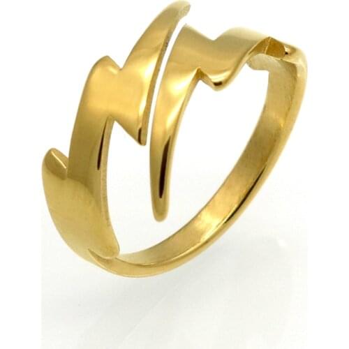 New Tiny Modern Jewelry Vintage Double Lightning Ring For Women Elegant Jewelry High Quality Stainless Steel Party Ring