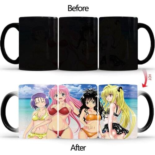 Lovely swimsuit girl mugs changing color Japanese cartoon magic mug stylish gift student couples lovers BSKT-014