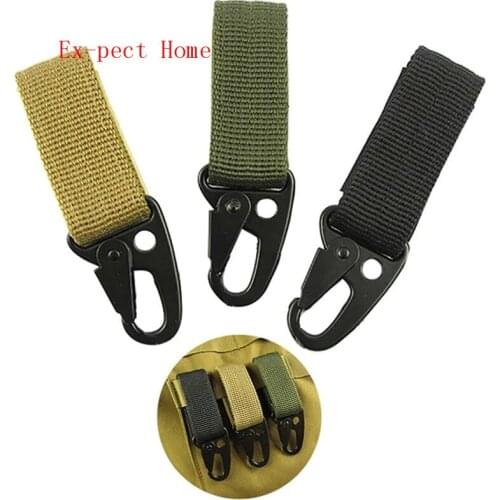 Molle strap webbing Carabiner Quickdraw belt clip camp tactical backpack kit travel bag attach clasp outdoor bushcraft hang