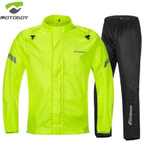 Man Waterproof motorcyclist breathable electric Motorcycle Raincoat motocross rainproof motorcycle adult rainwear 201T coated PU