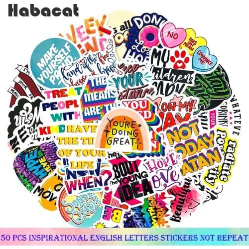 50Pcs/Pack Inspirational English Story Cartoon Stickers For Laptop Refrigerator Motorcycle Skateboard Phone Guitar Toy Pegatinas