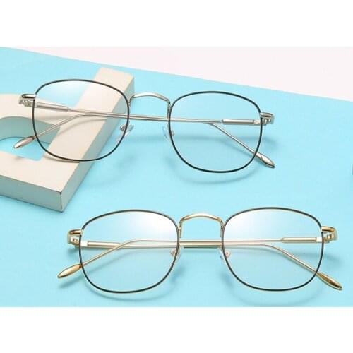 2021 Couples Newly Blue Light Blocking Glasses For Reading Play Computer Hot Sale Fashion Metal Frame Anti Eye Strain Glasses